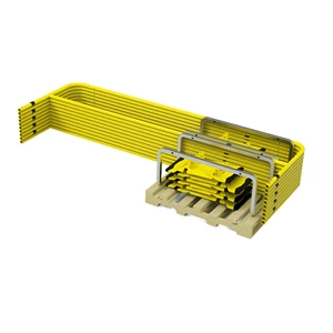 Stack Pallet Kit - 11 Yellow 10 ft. Guardrails & 12 Socket Bases